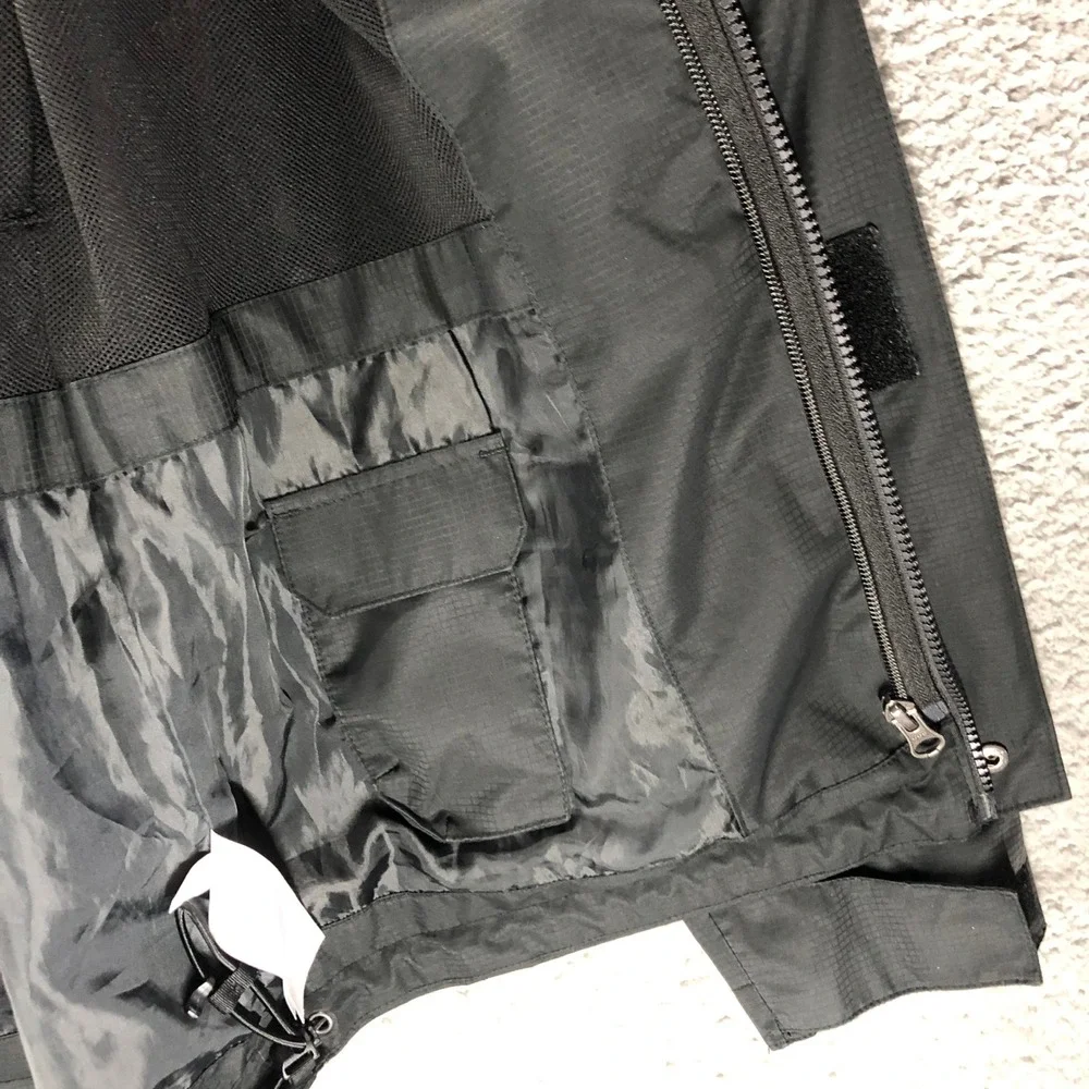 Chick-fil-A Oobe Mens Medium Black Ripstop Hooded Rain Jacket Reflective Uniform